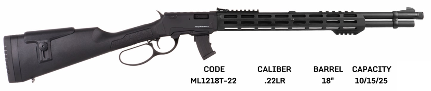 MORISSON LEVER c.22LR 18″ BLACK TACTICAL FOREND 10