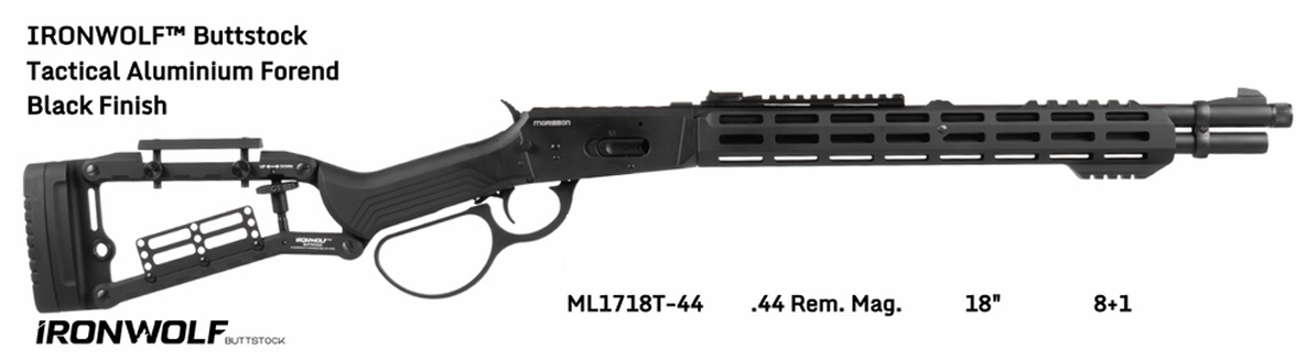 MORISSON LEVER IRONWOLF 44 MAG 18″ BLACK TACT FOREND 8+1