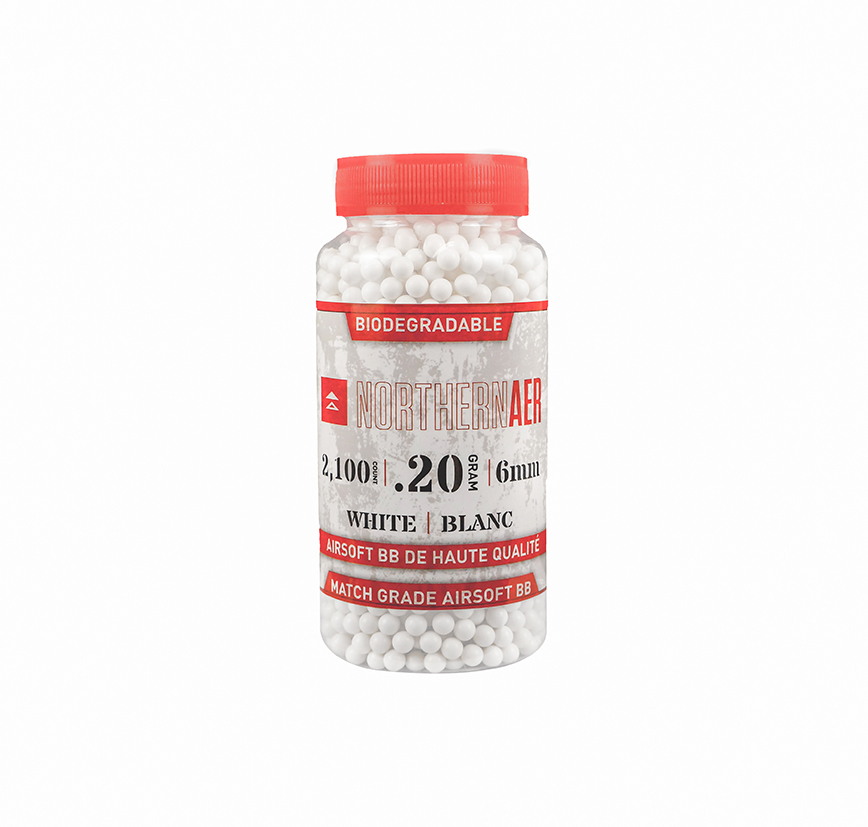NORTHERNAER BIODEGRADABLE 6 MM AIRSOFT BBS, 2100 COUNT