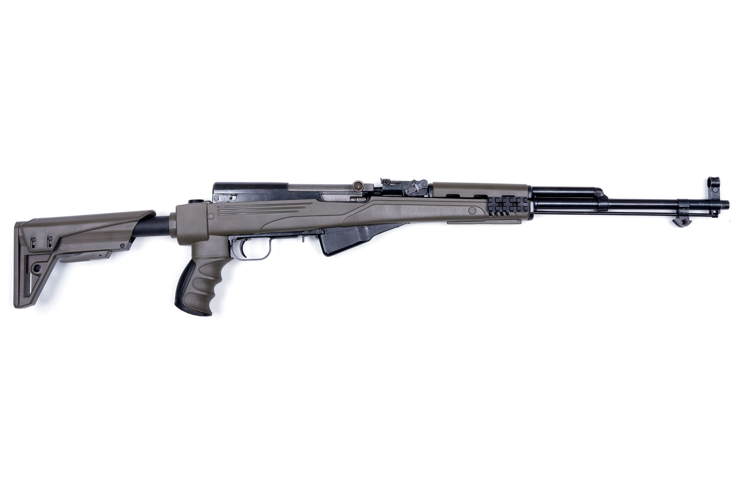 SKS RIFLE 7.62X39 W/ATI STOCK INSTALLED – OD GREEN