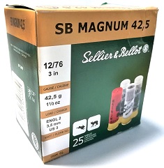 S & B 12 ga. 3” 1 1/2 oz #4 *LEAD* 25rds