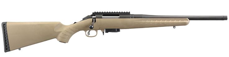 RUGER AMERICAN 7.62X39 FDE SYNTH BLK BOLT-ACTION 16.12″
