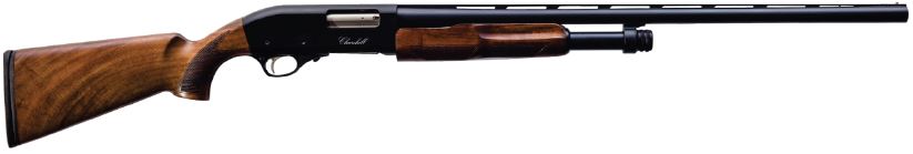CHURCHILL PUMP 12GA  3” 28” BRL, SILVER (WALNUT)